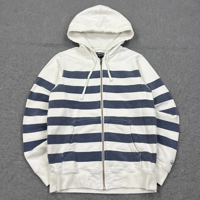 Sudadera con Capucha Stussy Para Hombre Pequeña Blanca Rayas Cremallera Completa Y2K Streetwear Playa Sudadera Foto 1 de 4