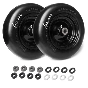 (2-Pack) 11x4.00-5 Flat Free Tire and Wheel, Universal 11x4-5 Solid Smooth Tr... - Picture 1 of 6