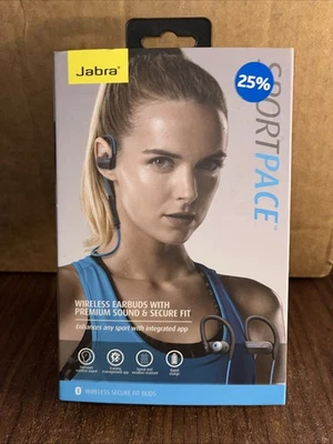 New JABRA Sport Pace Bluetooth Wireless Sports Headset (Blue) - Image 1 of 4