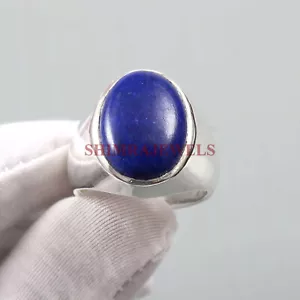 Natural Lapislázuli Piedra preciosa con Anillo De Plata Esterlina 925 - Imagen 1 de 4