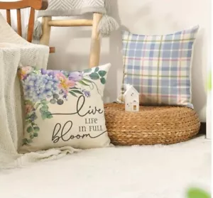 Pillow Covers French Country Floral Set Of 2 18x18" - Picture 1 of 3