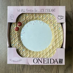 Oneida 8" Dessert Plate Set of 4 We ALL Scream for ICE CREAM! NIB - Picture 1 of 3