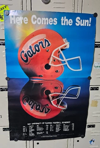 Florida Gators 1987 Football Schedule Poster Here Comes the Sun Emmitt Smith Cover
