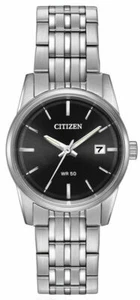 NEW Citizen EU6000-57E Women's Quartz Calendar Date Black Dial Silver 27mm Watch - Picture 1 of 2