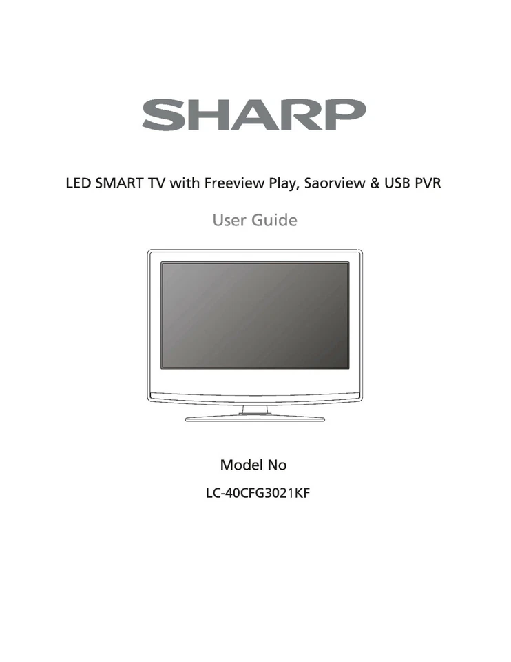 SHARP LC-40CFG3021KF TV OPERATING INSTRUCTION MANUAL USER GUIDE - Image 1 of 1