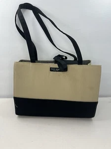 Kate spade New York Fabric Cream and Black Handbag Purse - Picture 1 of 11