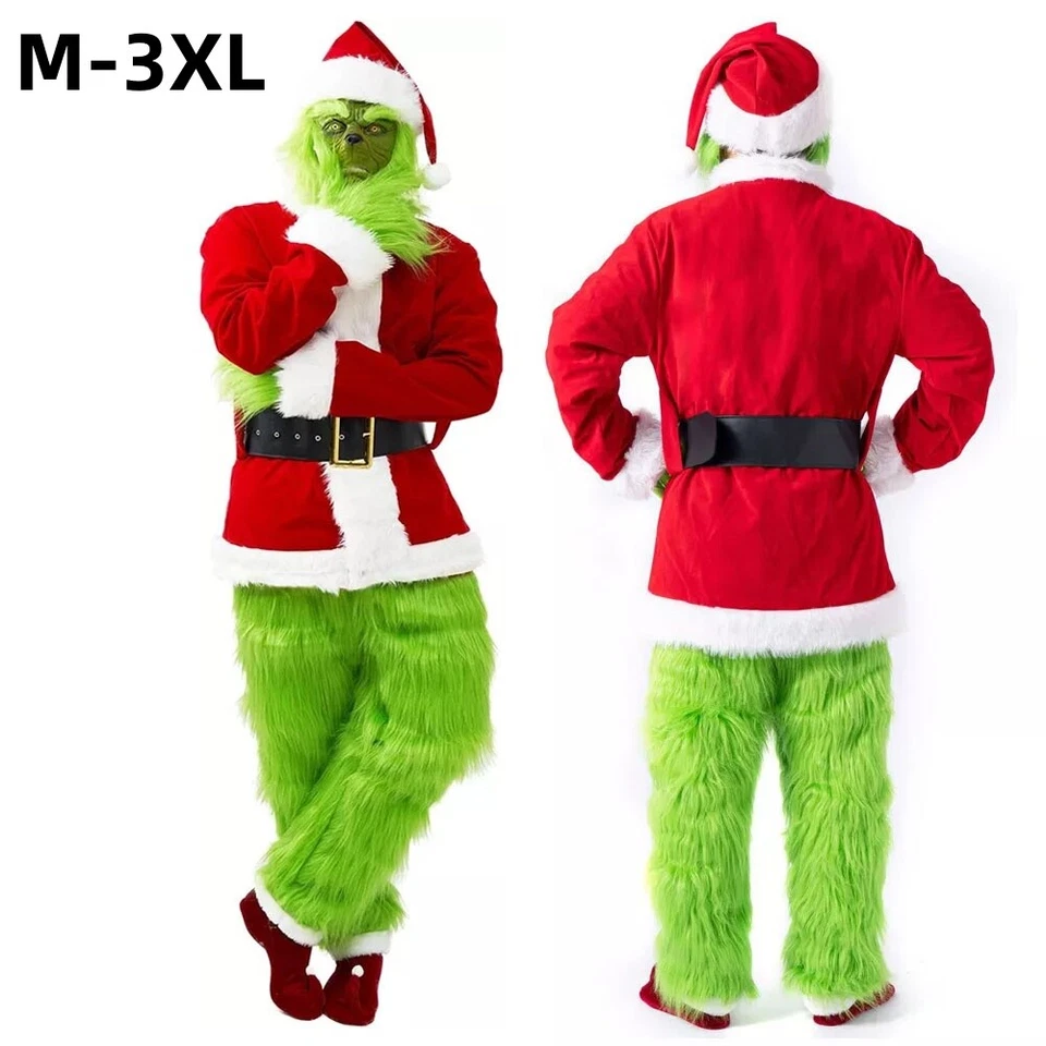 Disfraz de Monstruo Verde Adulto Máscara Juegos con disfraces Navidad Santa Vestido Elegante Conjunto NAVIDAD Foto 1 de 4