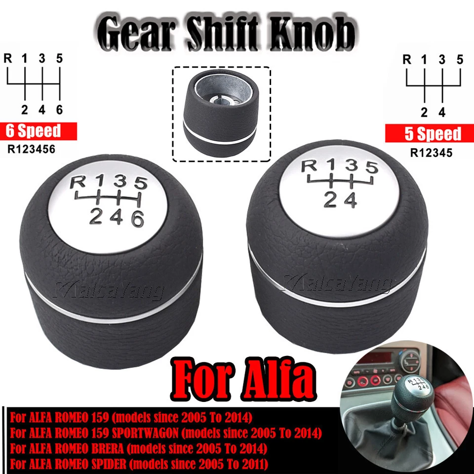 MT For Alfa Romeo Spider Brera 05-11 159 Sportwagon Gear Shift Knob Shifter Boot - Image 1 of 4