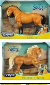 Set 2 Nuovo Breyer Horse Spirit Cimarron Chica Linda arriva a Natale - Foto 1 di 3