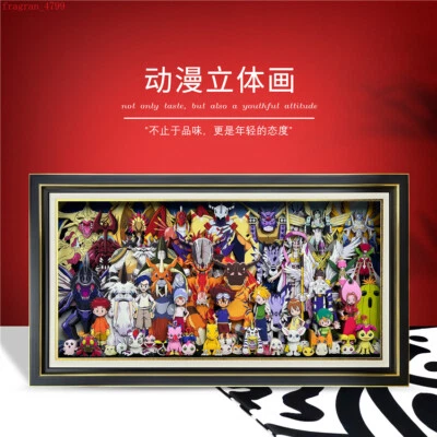 Digimon Adventure Cartoon Character Family Art Painting 3D Paper Carving Decor - Image 1 of 4