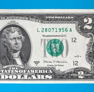28 July 1956 (L 28071956 A) BIRTHDAY Note $2 Two Dollar Bill - Picture 1 of 4