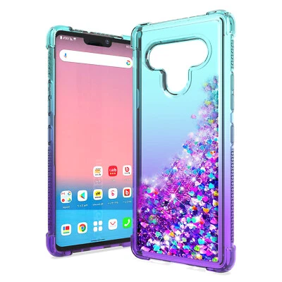 LG STYLO 6 Shiny Flowing Glitter Liquid Bumper Case In Green - Image 1 of 4