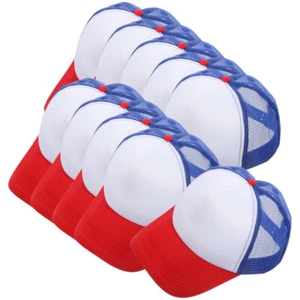 10 Pcs Blank Mesh Baseball Cap Men and Women Heat Transfer Hat Sublimation Hats - Picture 1 of 12