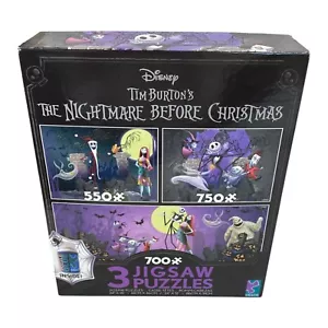Disney Tim Burton's Nightmare Before Christmas 3 Interlocking Jigsaw Puzzles - Picture 1 of 4
