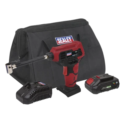 Sealey 20V 2Ah SV20 Series Cordless Air Pump Kit With Rubber Grips CP20VAPKIT1 - Image 1 of 4