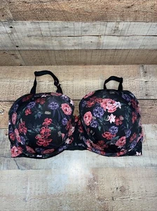 Cacique Women’s SZ 44G Boost Balconette Bra Black Red & Pink Floral - Picture 1 of 6