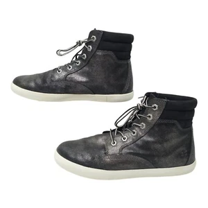 Timberland Dausette stivali sneaker alti donna 9,5 nero nabuk metallizzato A24118 - Foto 1 di 16