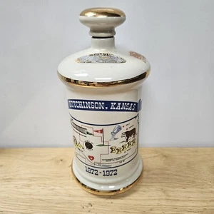  Vtg McCormick Decanter 1872-1972 Hutchinson KS Centennial Ceramic 8" Empty  - Picture 1 of 6
