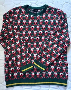 CHRISTMAS Alex Steven’s Santa Sweater Men’s XL Long Sleeve Cotton Pullover VGC - Picture 1 of 5