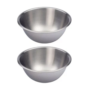 2x Eterna Satin Stainless Steel Mixing Bowl Cooking/Baking Utensil SLV 24cm/2.8L - Picture 1 of 2