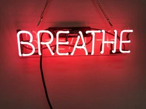 Breathe Neon Light Sign Man Cave for Bedroom Wall Hanging Nightlight Gift 17"x7" - Picture 1 of 1