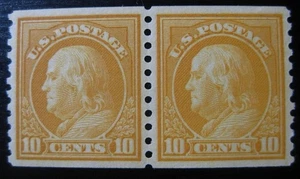 497 (10c Franklin) - SPULENPAAR - GEM CENTER - PO FRISCH - WUNDERSCHÖNE FARBE - POSTFRISCH!! - Bild 1 von 2