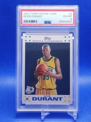 Tarjeta de novato Kevin Durant Topps 2007 50 aniversario #2 RC PSA 6 (grado 2025) Foto 1 de 4