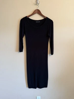 Vestido suéter ceñido al cuerpo tejido negro Zara para mujer con mangas 3/4 grande envío gratuito Foto 1 de 3