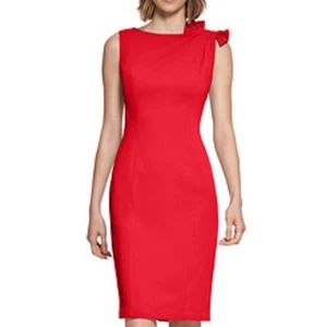 NWT Calvin Klein Woman's Bow-Trim Sheath Red Dress Size 8 - Picture 1 of 2