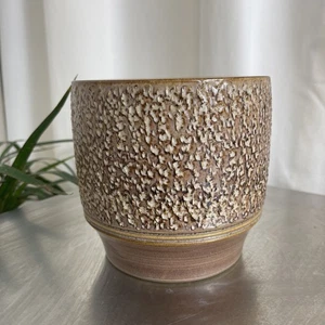 Vintage Denby Ceramic Stoneware Plant Pot Indoor 1980s Brown Cream - Picture 1 of 5