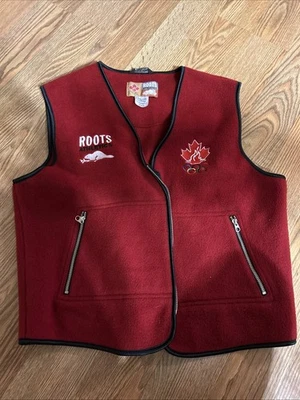 Chaleco polar rojo vintage Roots 1998 Juegos Olímpicos de Invierno talla XXL Foto 1 de 3