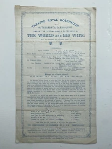 Quirky Amusing Victorian 1861 Theatre Royal Rosehaugh Playbill Likely Pastiche - Picture 1 of 2