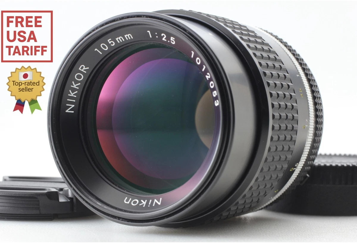 Nikon AI-S Camera Lenses 105mm Focal f/2.5 Maximum Aperture for