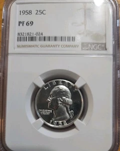 1958 Washington Quarter NGC PF69 Blast White  - Picture 1 of 4