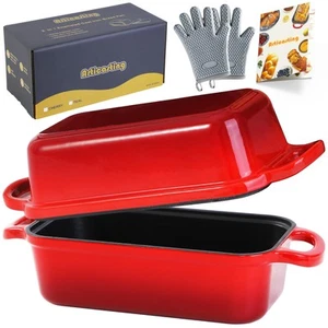 Cast Iron Bread Loaf Pan with Lid, Loaf Pans for Baking Bread 9x5, Enameled B... - Picture 1 of 7