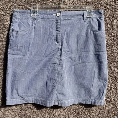 Karen Scott Skort Mujer Talla 10 Azul Blanco Rayas Bolsillos Pantalones Cortos Falda Foto 1 de 4