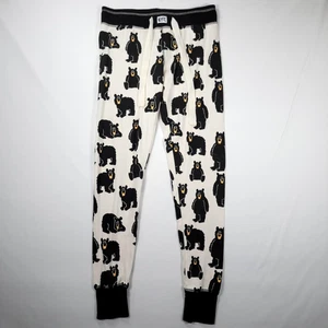 Lazy One Pajama Leggings Womens XS White Black Bear Print Sleep Pants PJ Legging - Picture 1 of 13