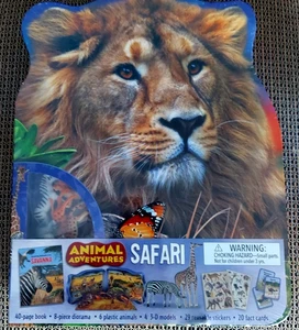 Animal Adventures Safari Set 8 pc Diorama 6 plastic animals 3d models 29 Sticker - Picture 1 of 9