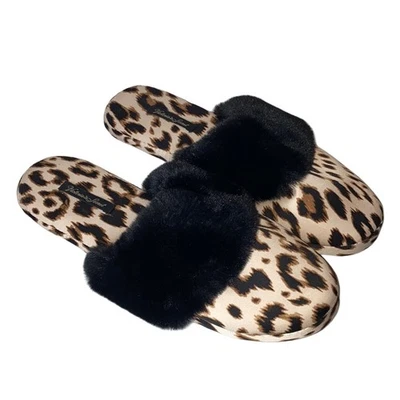 Victoria's Secret Leopard Fuzzy Slippers Size Medium - Image 1 of 4
