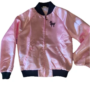 Spirit rosa Satin Damen Pailletten Pudel Jacke 50er Xsmall - Bild 1 von 4