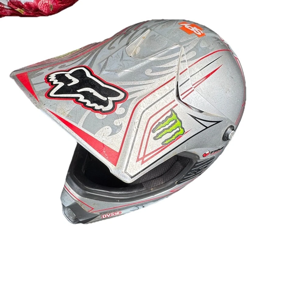 Casco Fox Racing Motocross Tracer Pro JR Plateado Talla Niños Mediano 50 cm Foto 1 de 4