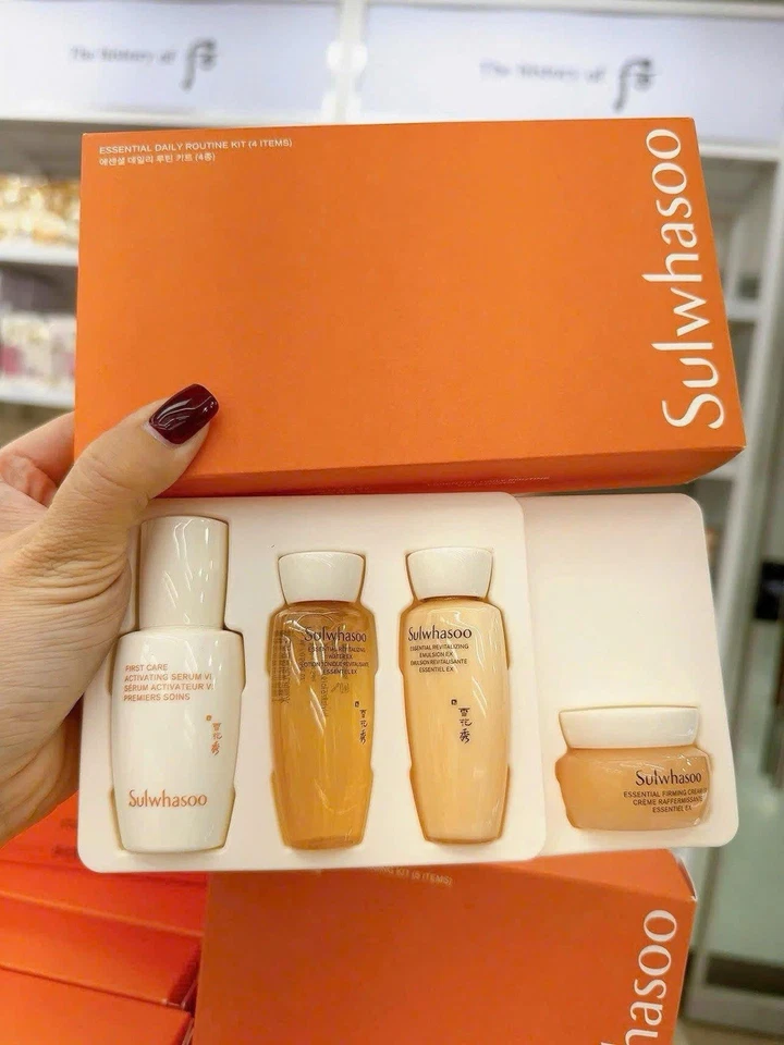 Sulwhasoo Essential Daily Routine Kit 4 Items Anti Wrinkle Moisturizing K-Beauty