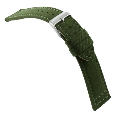 20mm Milano Green Genuine Cordura Canvas Padded Stitched Mens Band Reg 18500 - Image 1 of 4