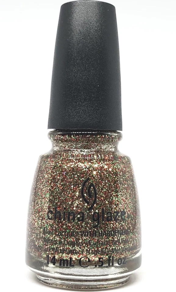 China Glaze Nail Polish Twinkle Lights 1001 Red Gold Green Multi Glitter - Image 1 of 1