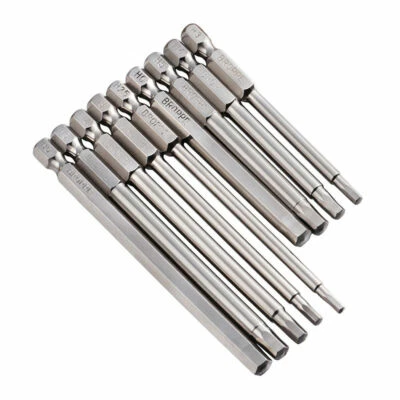 H1.5/2 /2.5/3/4/5/6/8/10/12 Hexagon/Hex/Alle Screwdriver 1/4" Drive Insert Bits - Image 1 of 3