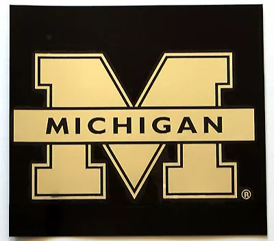 Licensed NCAA Vinyl Window Decal University of Michigan Chrome 'M' - Image 1 of 4