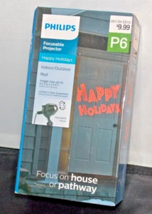 Philips LED Happy Holidays Focusable Projector Light P6 Red NIB Christmas - Picture 1 of 4