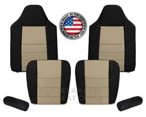 2005 Ford Excursion Eddie Bauer Leather Replacement Seat Cover 2 Tone Tan/Black - Bild 1 von 48