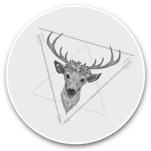 2 x Vinyl Stickers 15cm (bw) - Beautiful Stag Deer Hippy Animals Wild #41050 - Photo 1/8