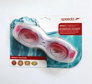 Speedo Schwimmbrille Erwachsene Bumerang Farbverlauf pink transparent ab 15 Jahren - Bild 1 von 3